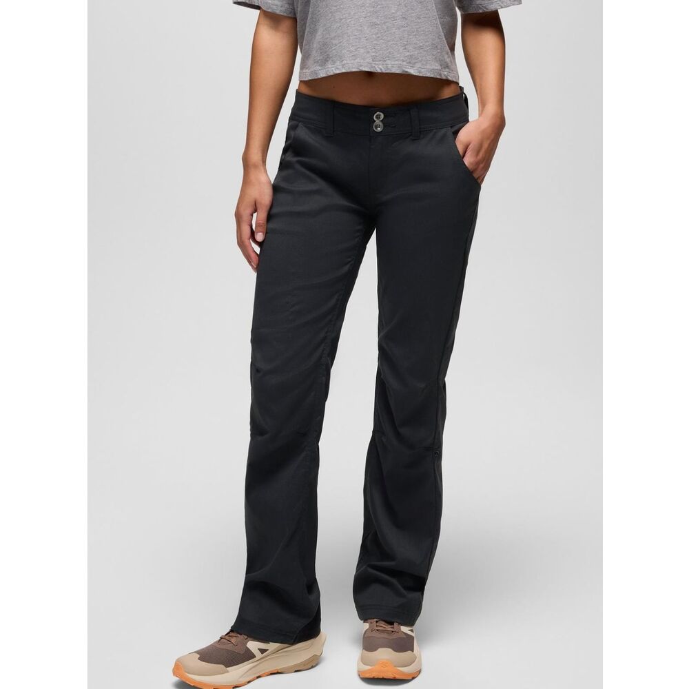 Prana women's Halle pants size 8 hiking outdoor 2 in 1 roll tab low rise black